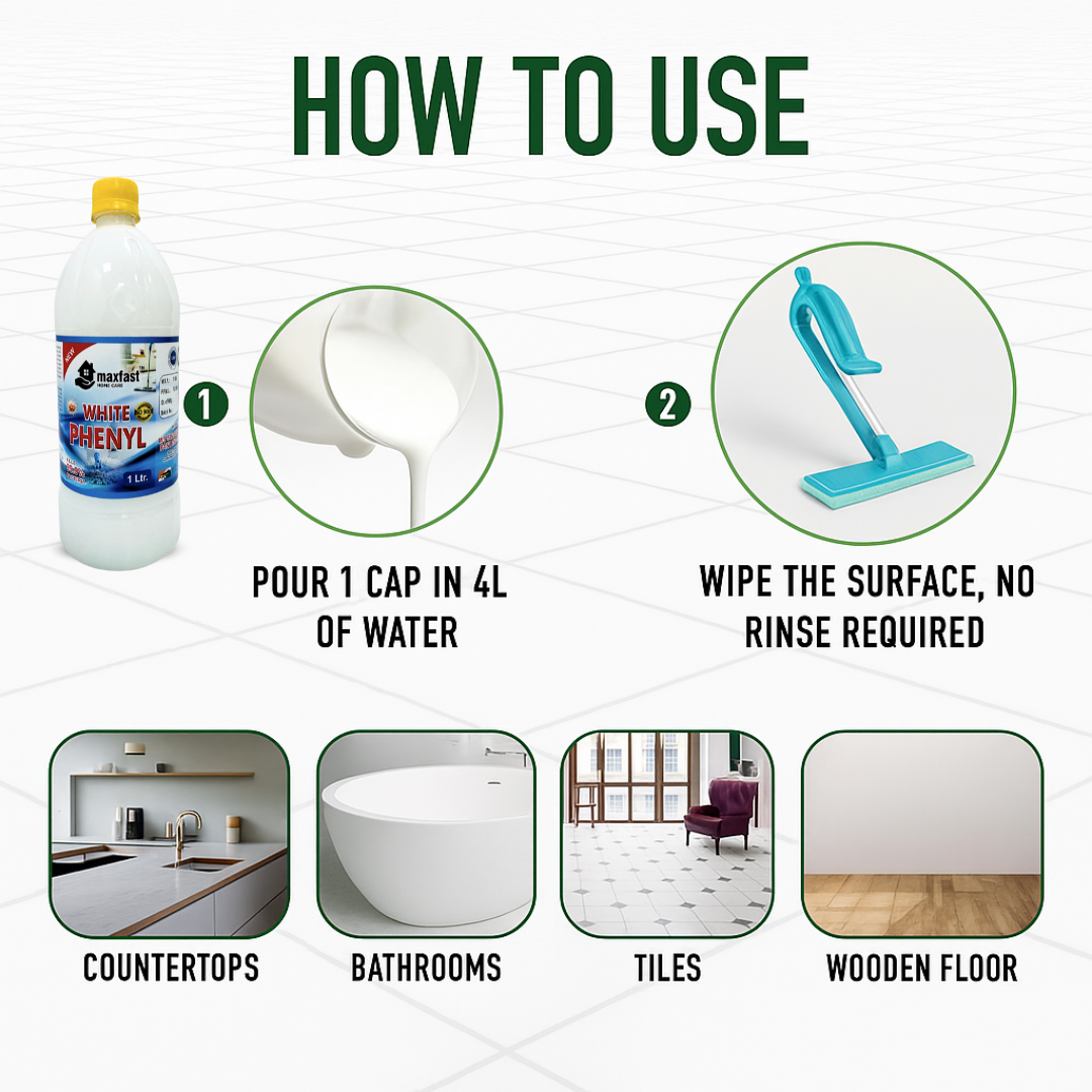 MaxFast White Phenyl : 1ltr
