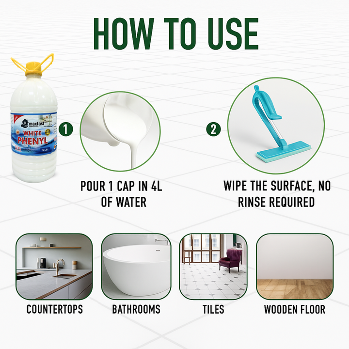 MaxFast  White Phenyl : 5 Itr (Single Pack)