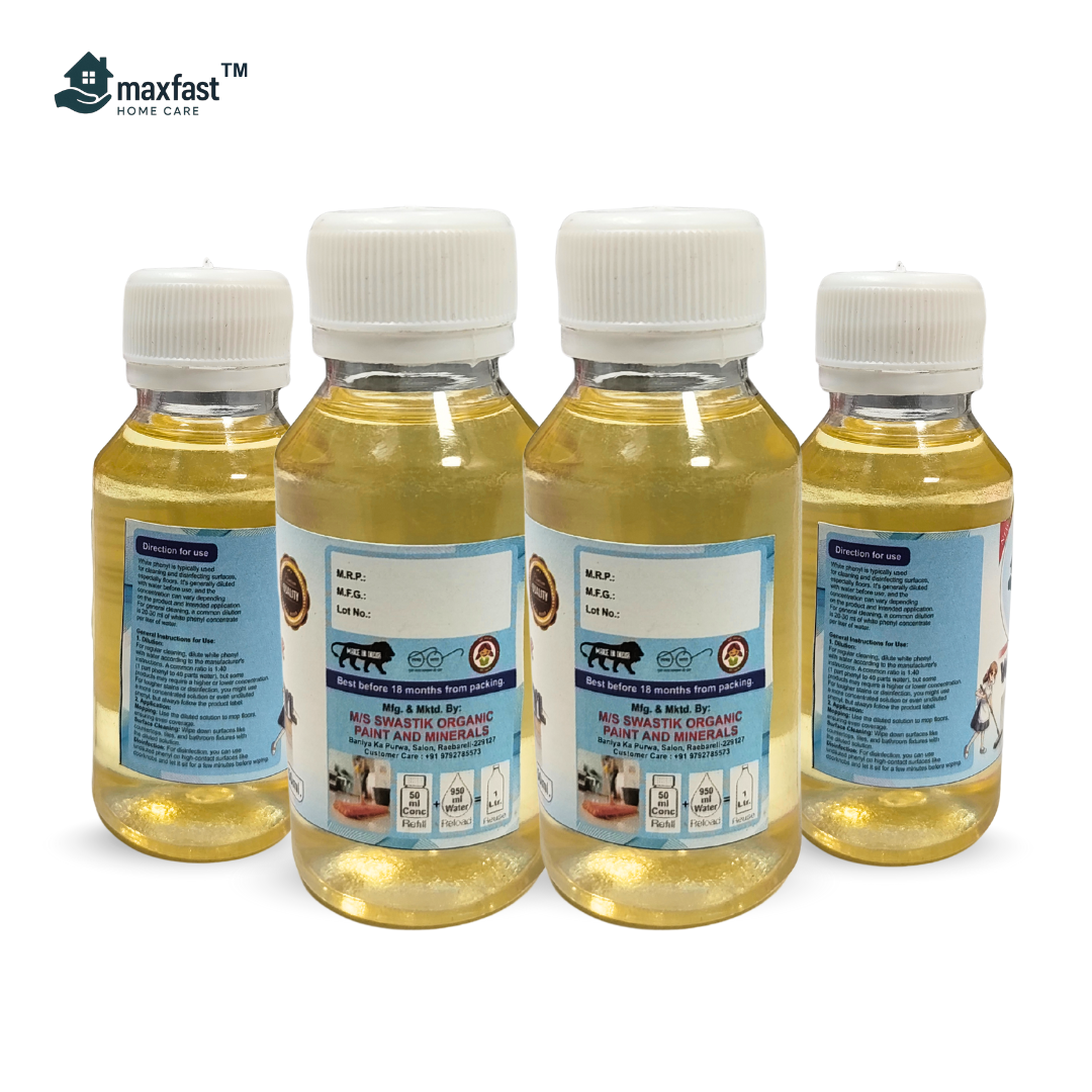 Max Fast White Phenyl Concentrate : Pack of 4
