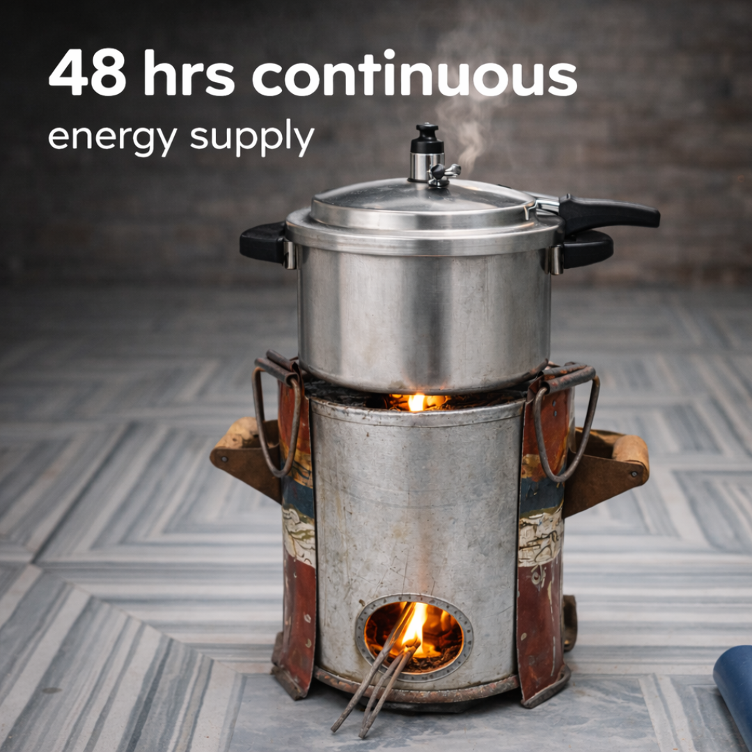 Maxfast Sawdust Fuel Saver Stove Complete Kit - Up to 48 Hours Burning