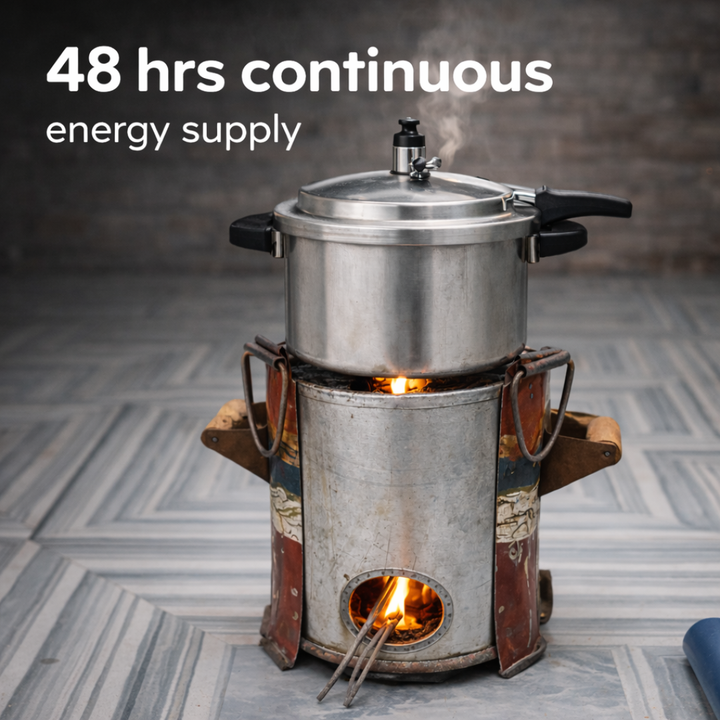 Maxfast Sawdust Fuel Saver Stove Complete Kit - Up to 48 Hours Burning