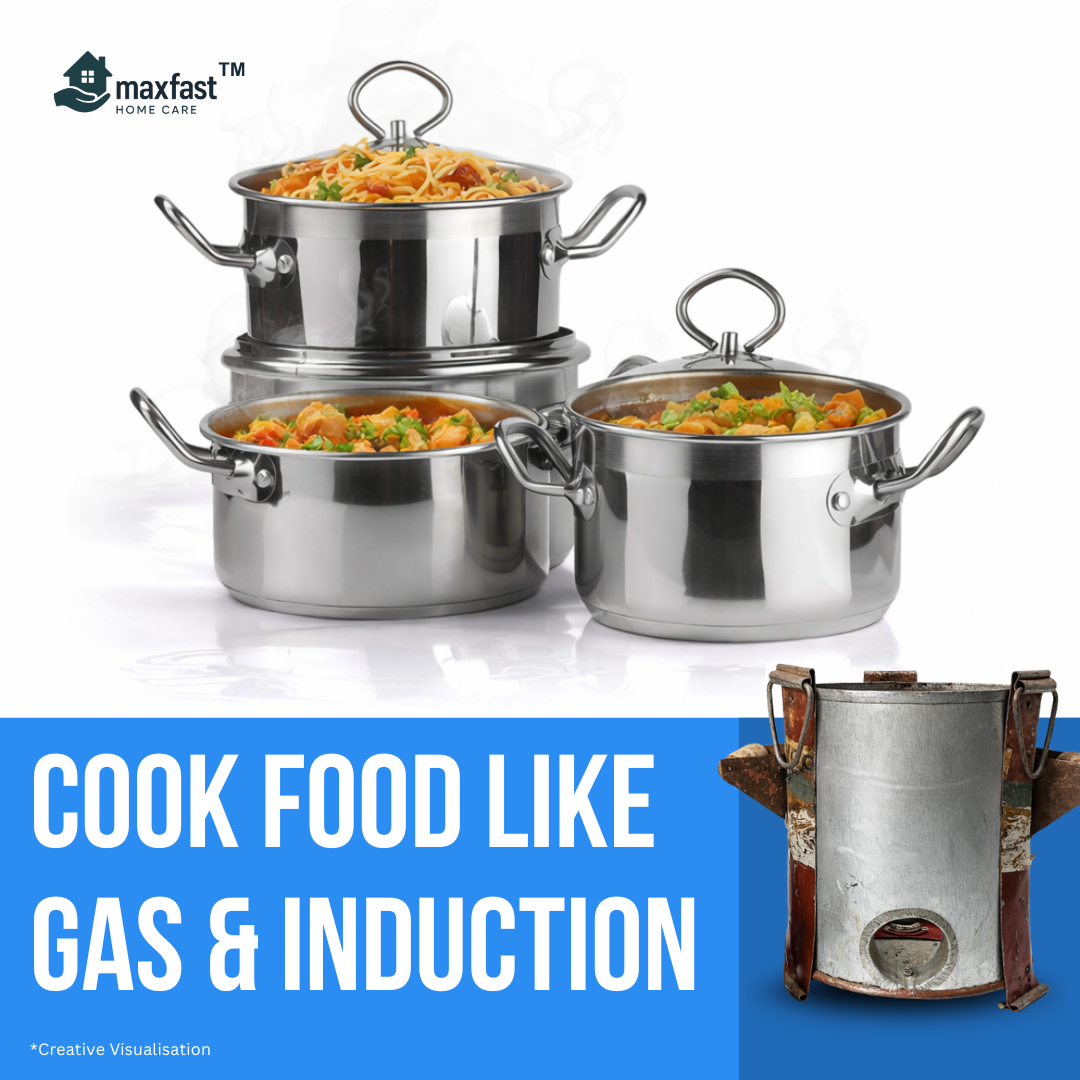 Maxfast Sawdust Fuel Saver Stove Complete Kit - Up to 48 Hours Burning