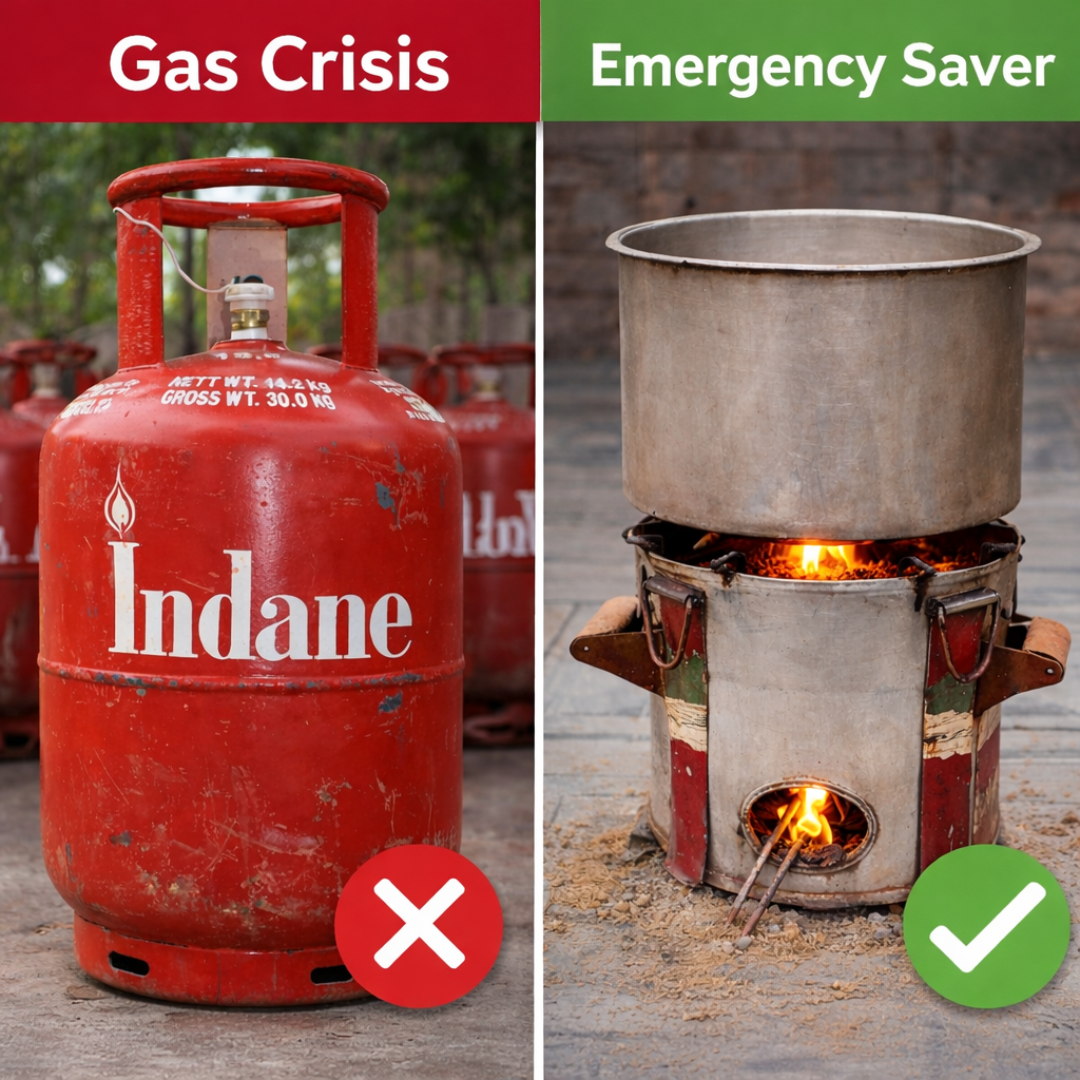 Maxfast Sawdust Fuel Saver Stove Complete Kit - Up to 48 Hours Burning